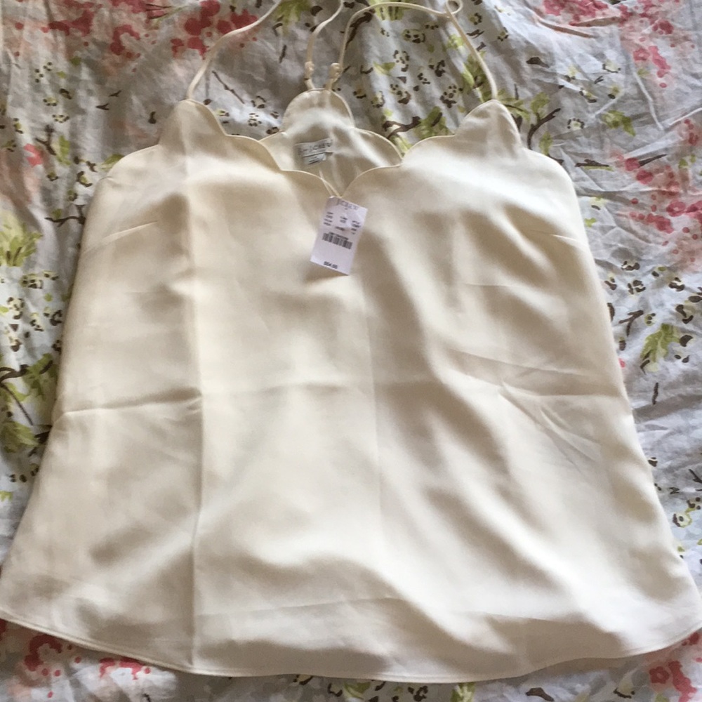 J. Crew factory Women’s White Scalloped Edge Cami